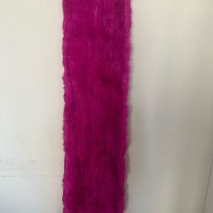 Vintage rabbit fur scarf accent piece in hot fuschia